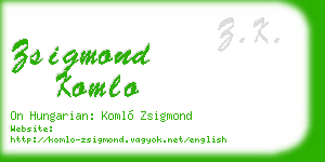 zsigmond komlo business card